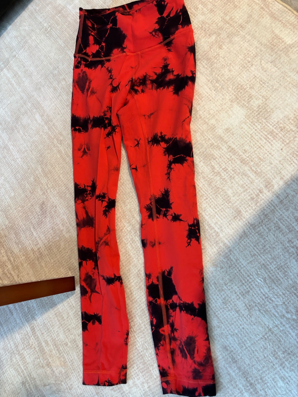 lululemon athletica Red and Black Tie-Dye Leggings